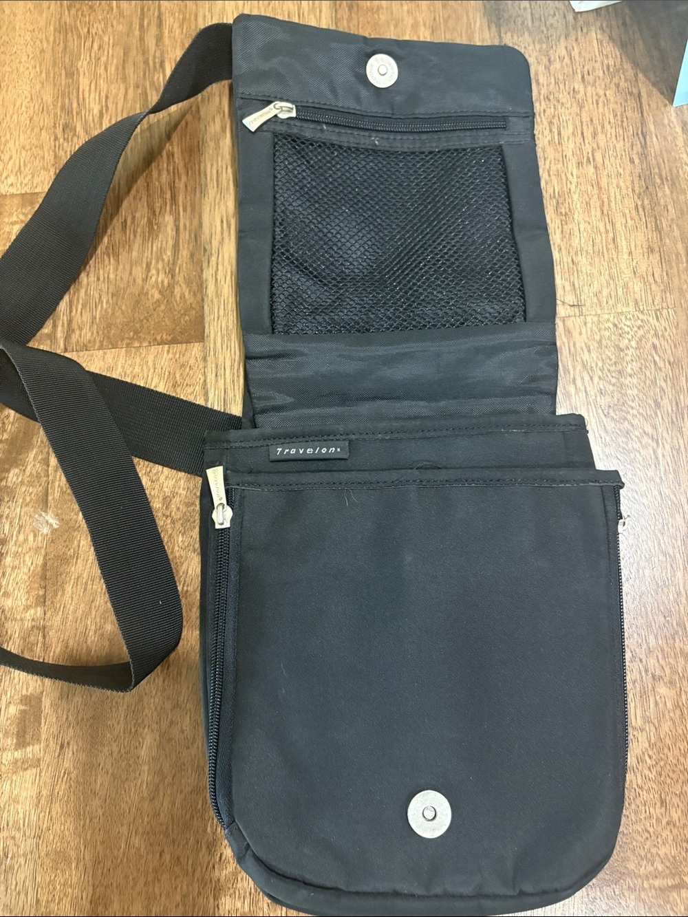 Travelon Antitheft Crossbody Travel Bag. 8.5” x 8” black - Picture 3 of 8
